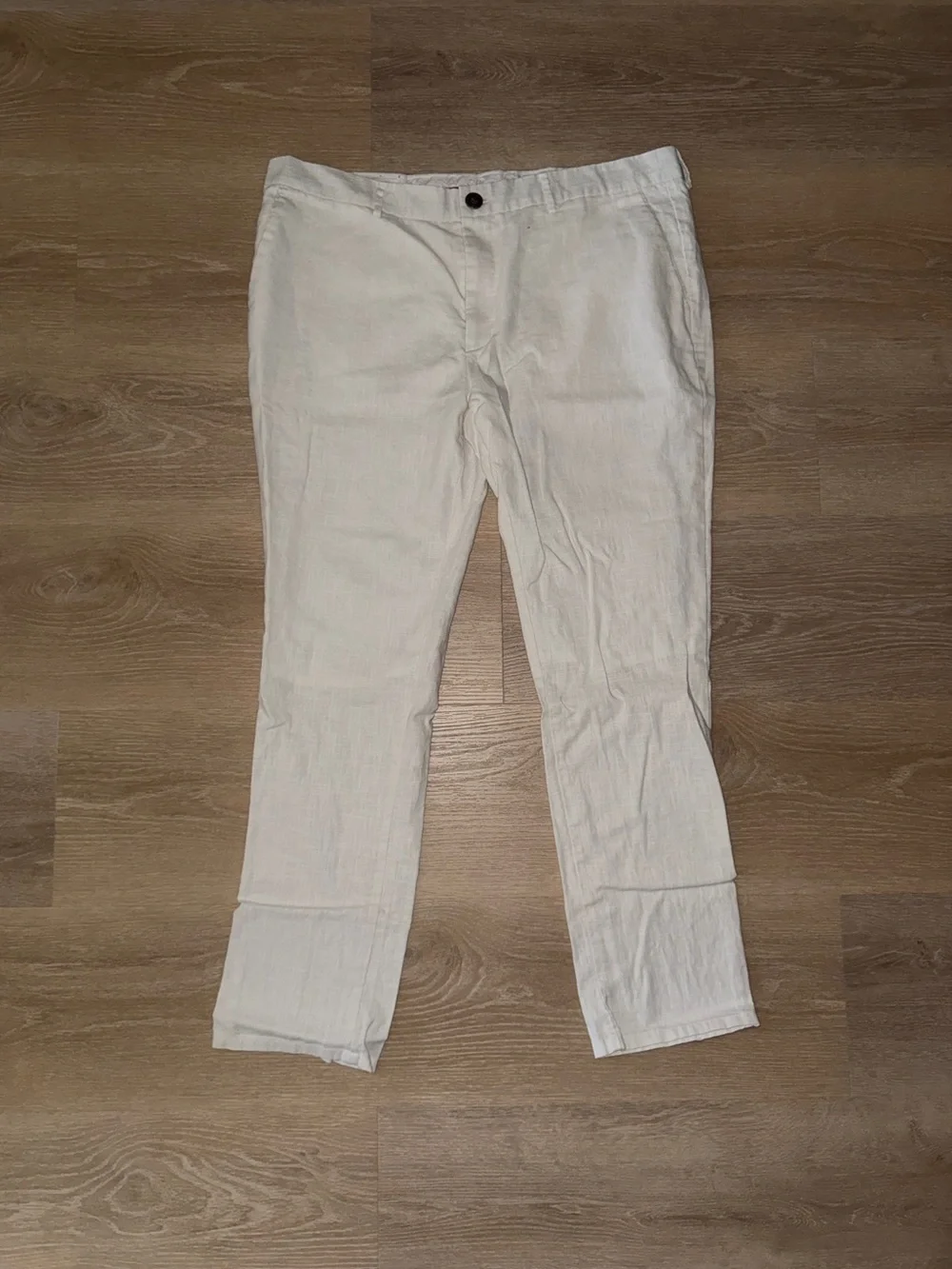 Lanzzino White Linen Pants Size 40